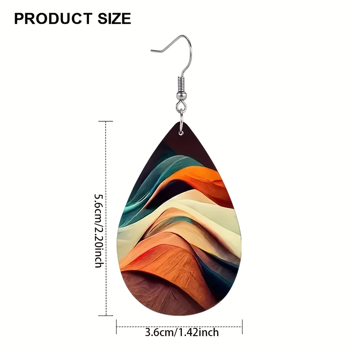 Women's Abstract Pattern Wooden Long Earrings, Gift